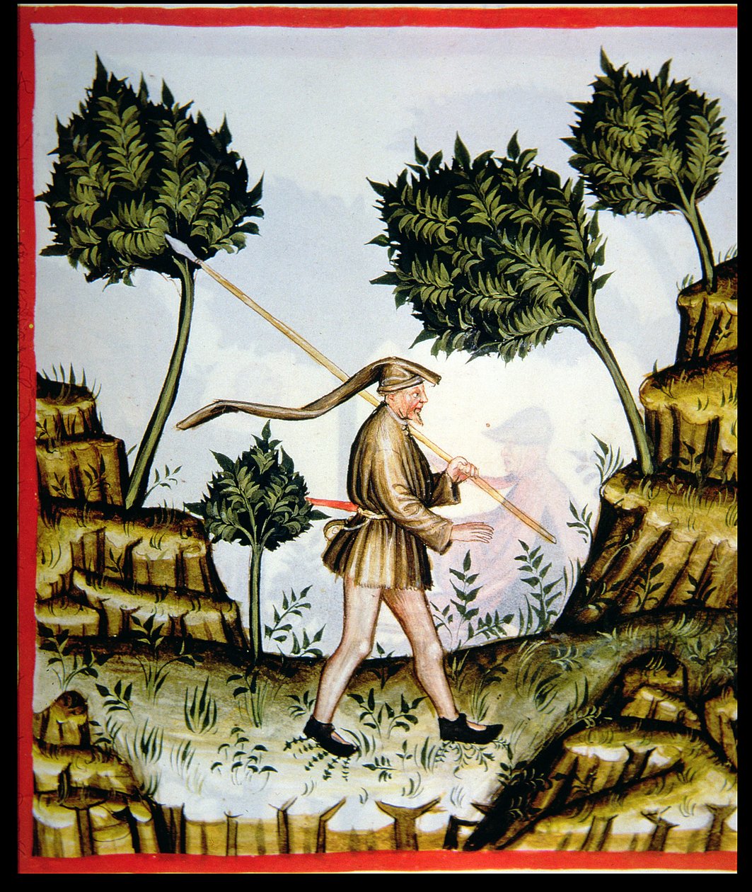 Nova 2644 Fol.58r o vento sul, de Tacuinum saudável de Italian School