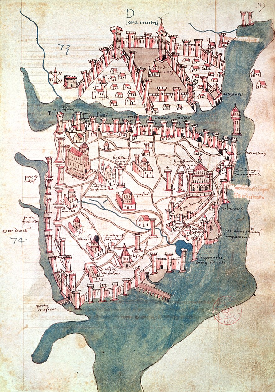 Plano de Constantinopla de Italian School