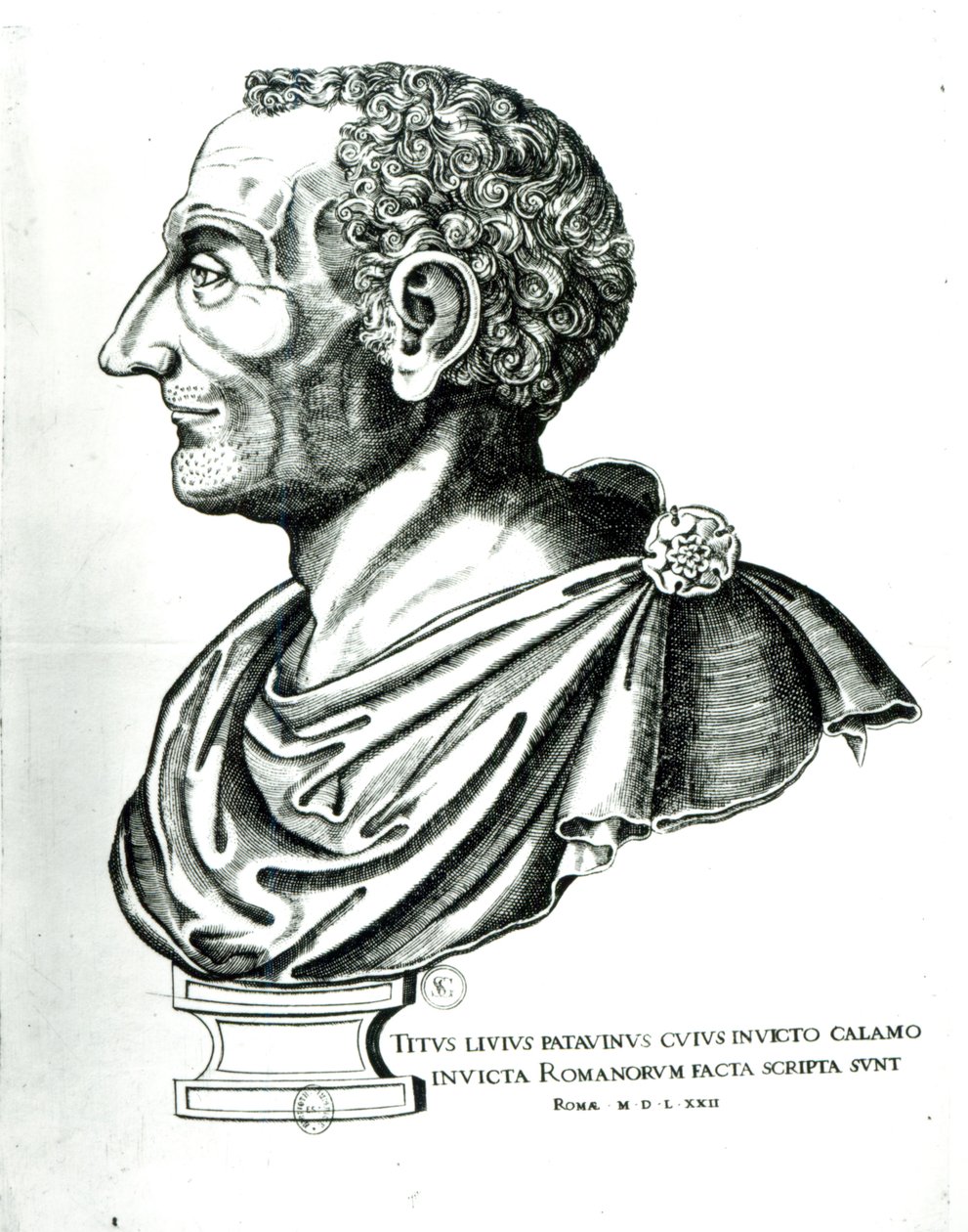 Busto de retrato de Titus Livius conhecido como Livy (59BC-17AD), 1622 de Italian School