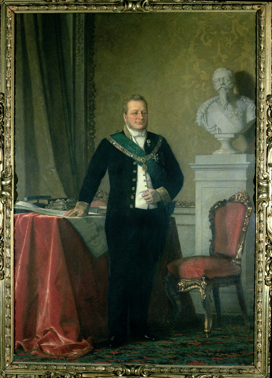 Retrato do conde Camillo Berso de Cavour (1810-61) de Italian School