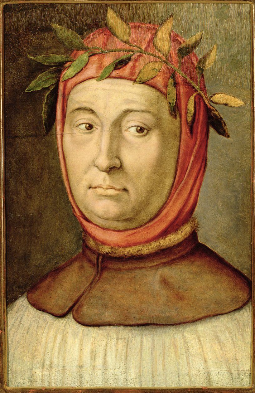 Retrato de Petrarca (Francesco Petrarca) (1304-74) de Italian School