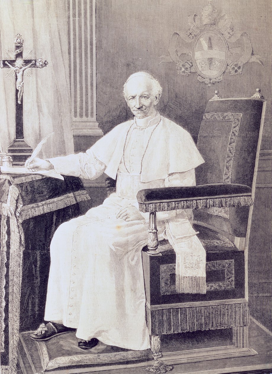 Retrato do Papa Leão XIII (1810-1903) de Italian School