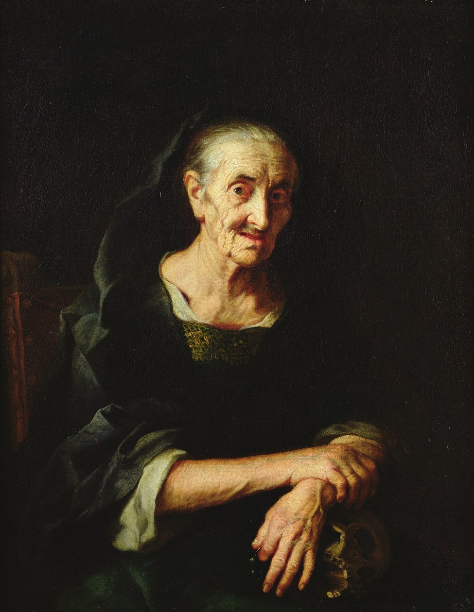 Retrato de uma mulher velha de Italian School