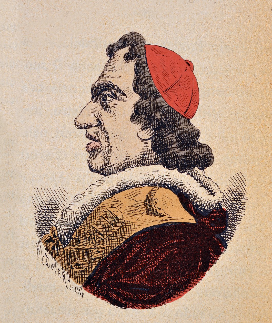 Retrato do Papa Torta VII (Pio ou Pio) (1800-1823), 1898 (gravura com posterior coloração) de Italian School