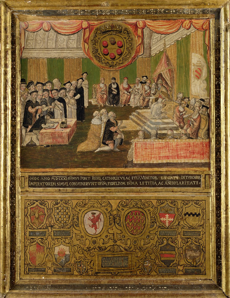 Ratificação da Liga contra os turcos, 1570-71 de Italian School