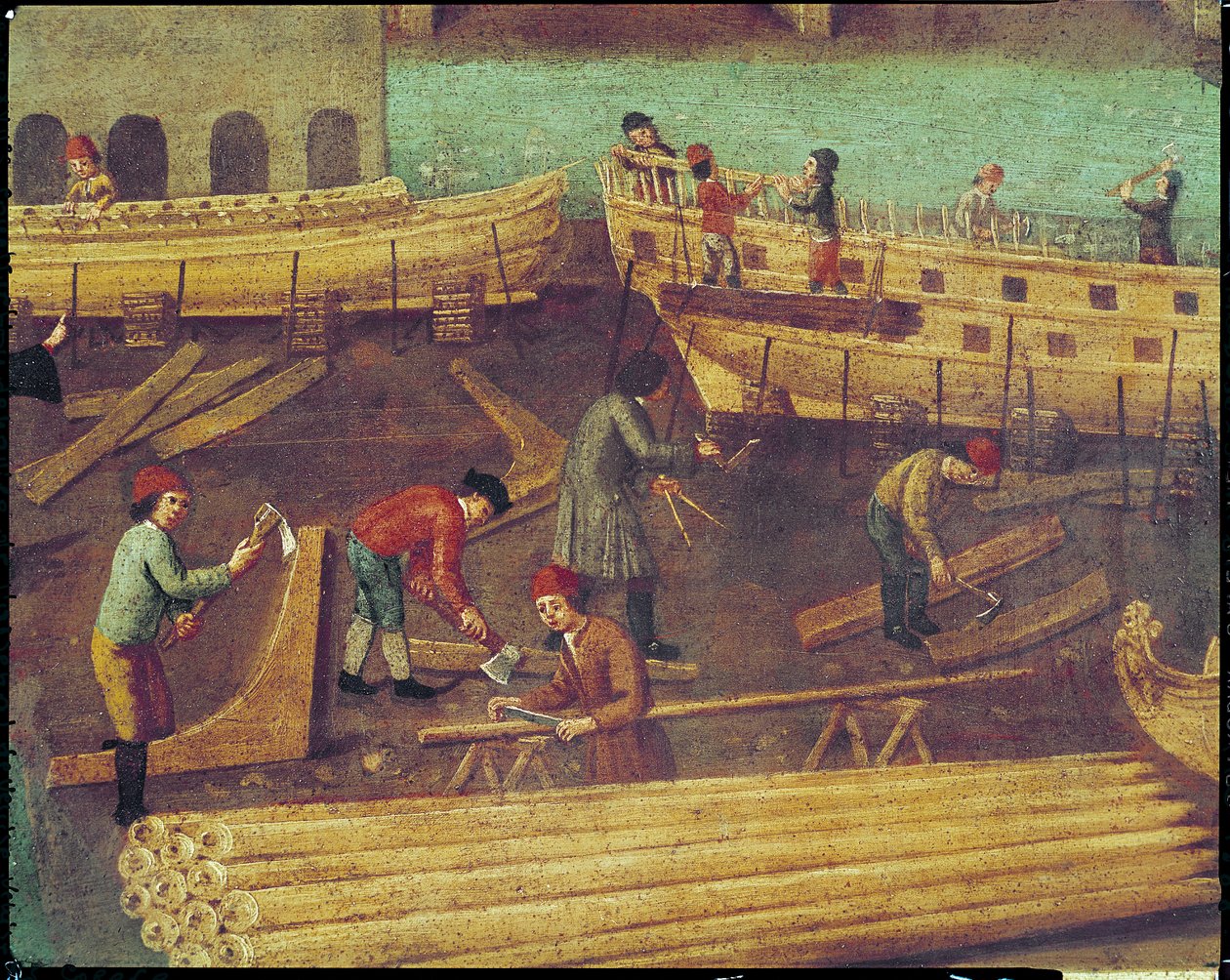 Assine para a família de Marangoni dos shipbuilders, Venetian, 1517 de Italian School