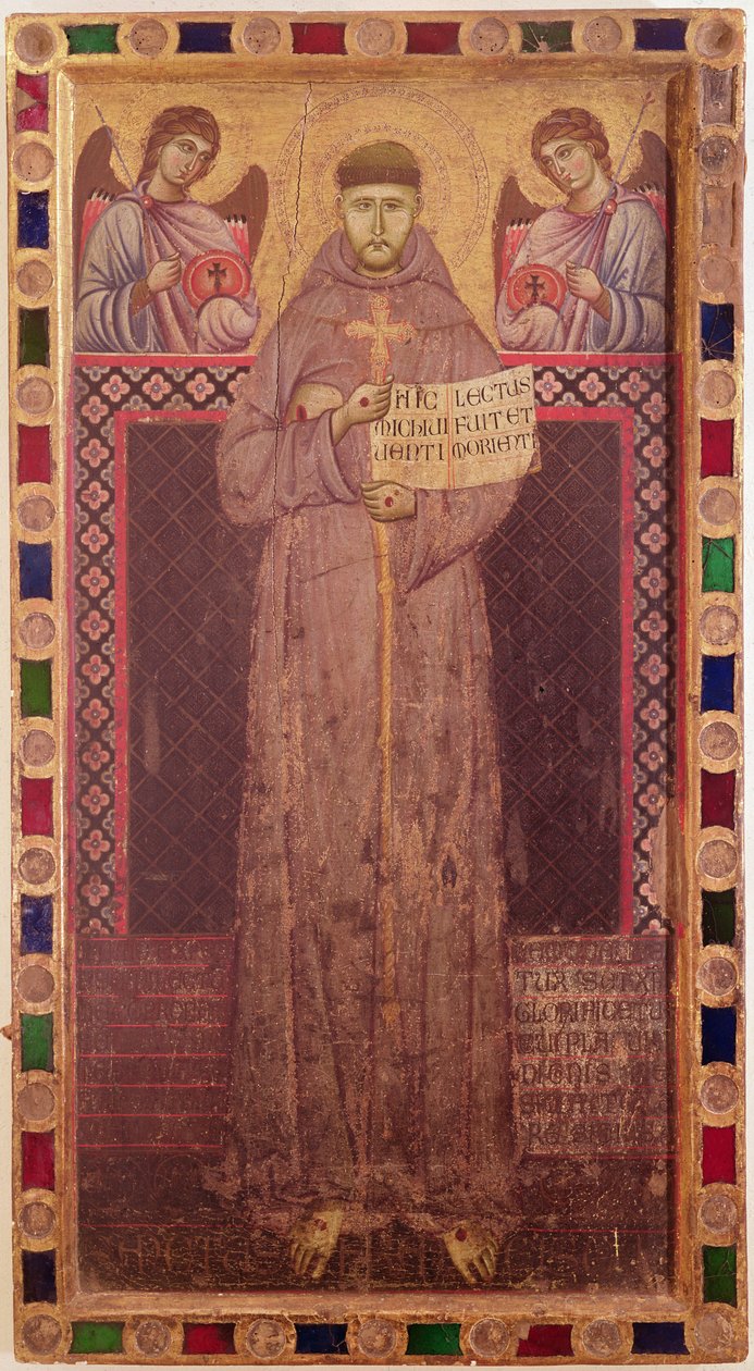 São Francisco e Anjos, c.1250-1300 (têmpera no painel) de Italian School