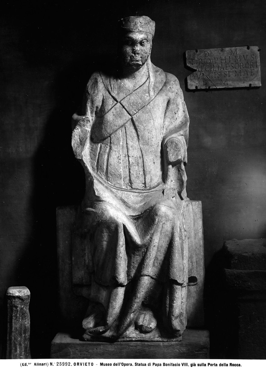 Estátua do Papa Bonifácio VIII (c.1235-1303) de Italian School