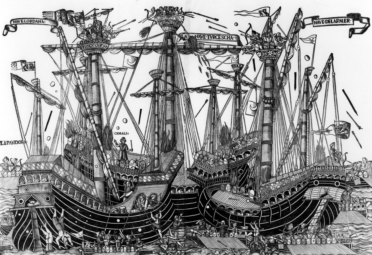 A batalha de Zonchio em 1499 de Italian School