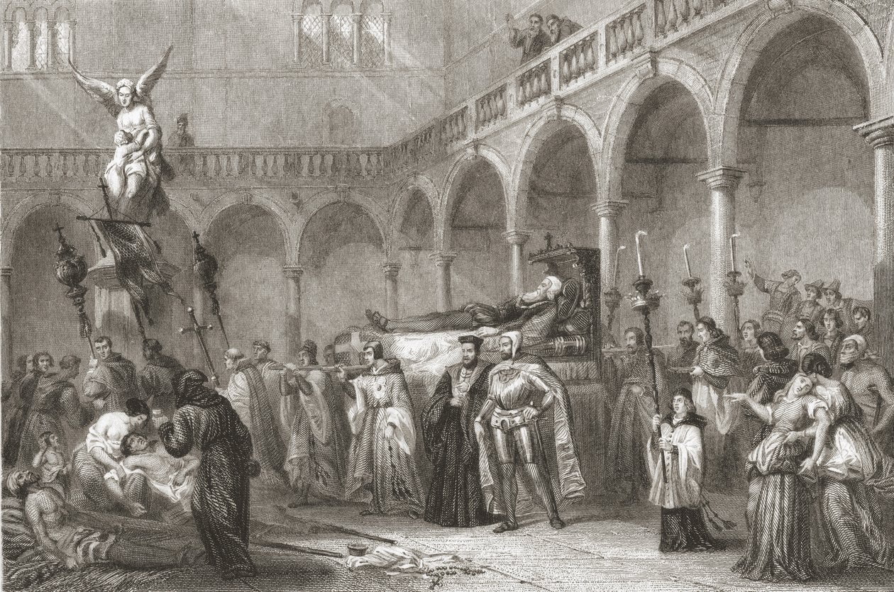 O funeral de Ticiano (c.1488-1576) de Italian School