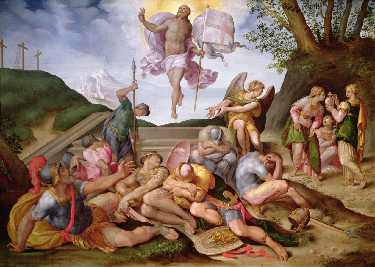 A ressurreição de Cristo, Escola Florentina, 1560 de Italian School