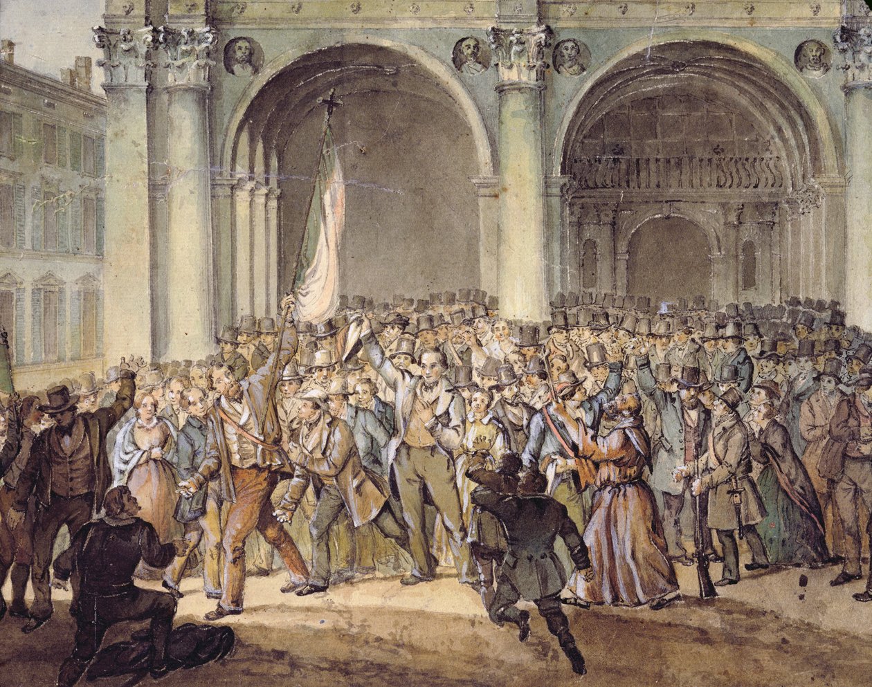 Os dez dias de Brescia, depois de 1849 de Italian School