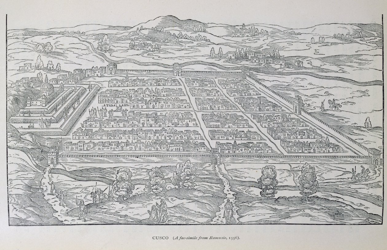 Vista de Cusco, de Ramusio, bar. 1556 de Italian School