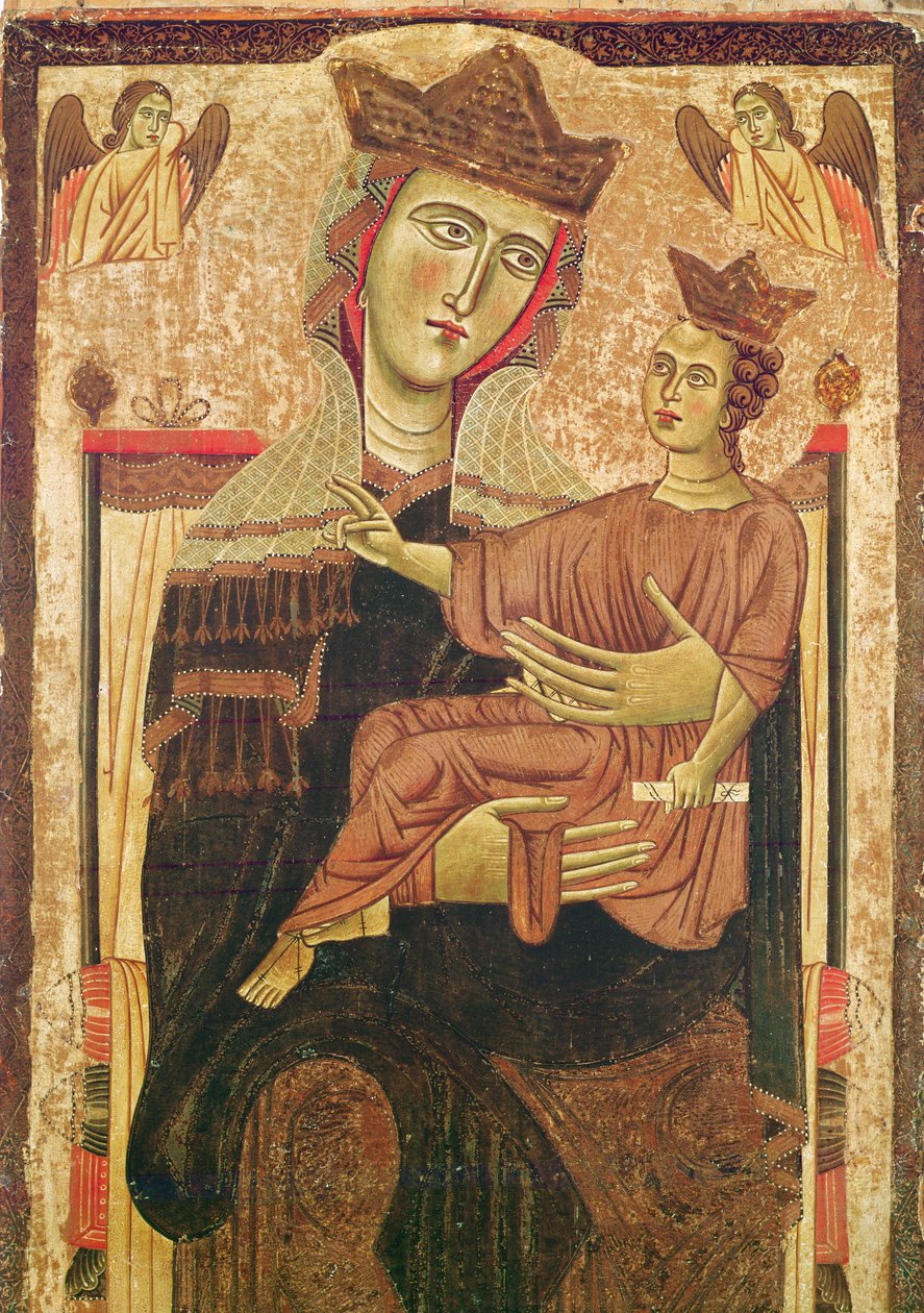 Virgem e Criança (tempera no painel) de Italian School
