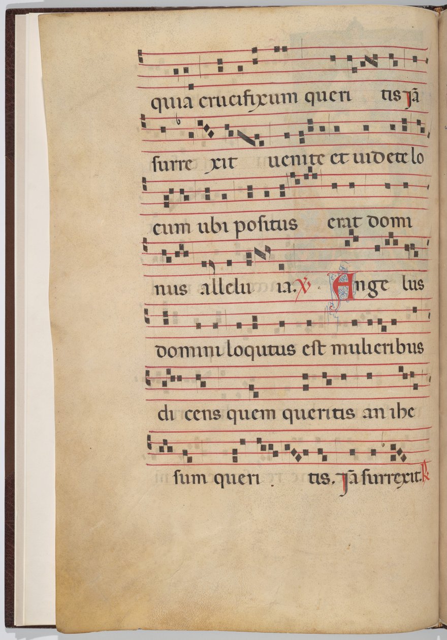 Folha 1 de um fragmento antifonal (verso) de Italian 13th Century