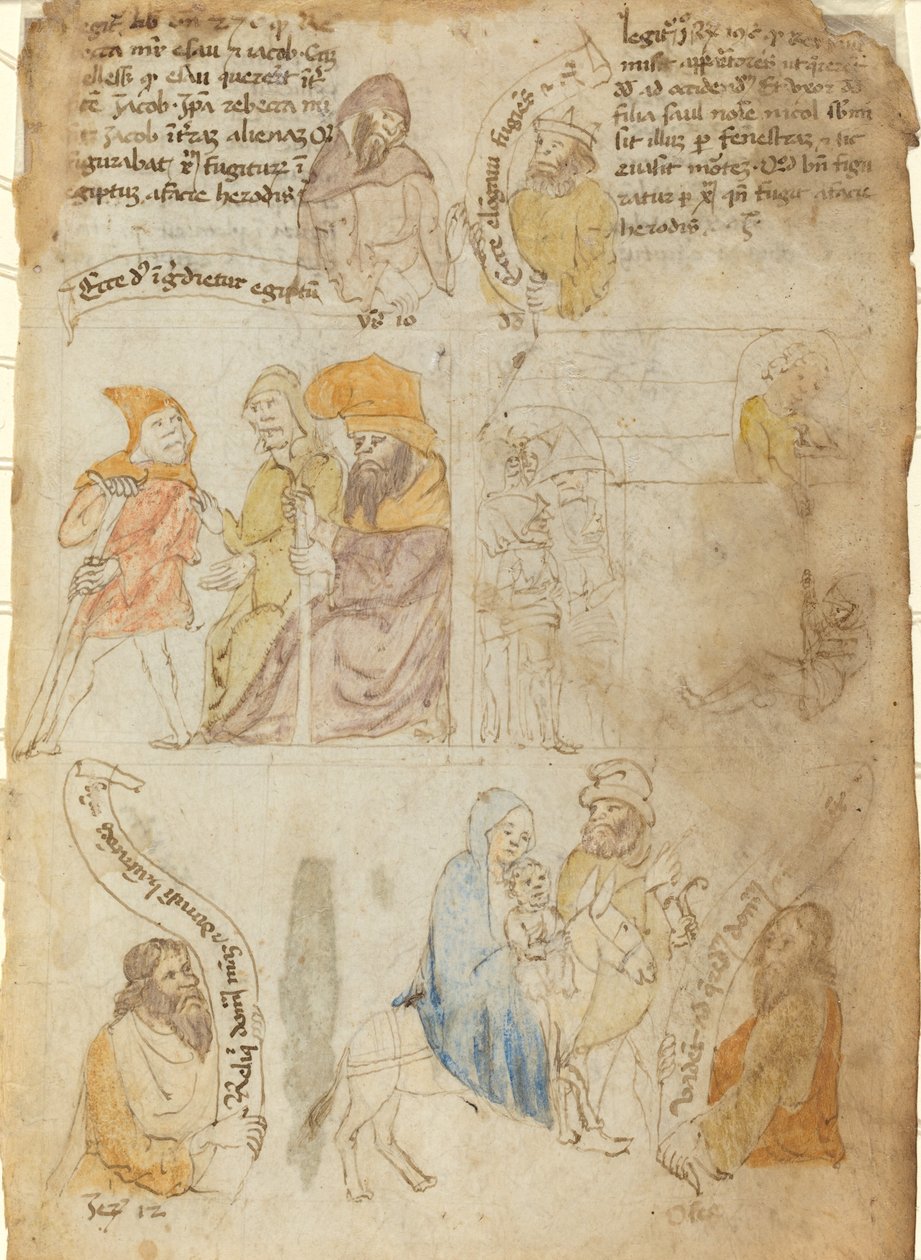 A Fuga para o Egito [reto] de Italian 15th Century