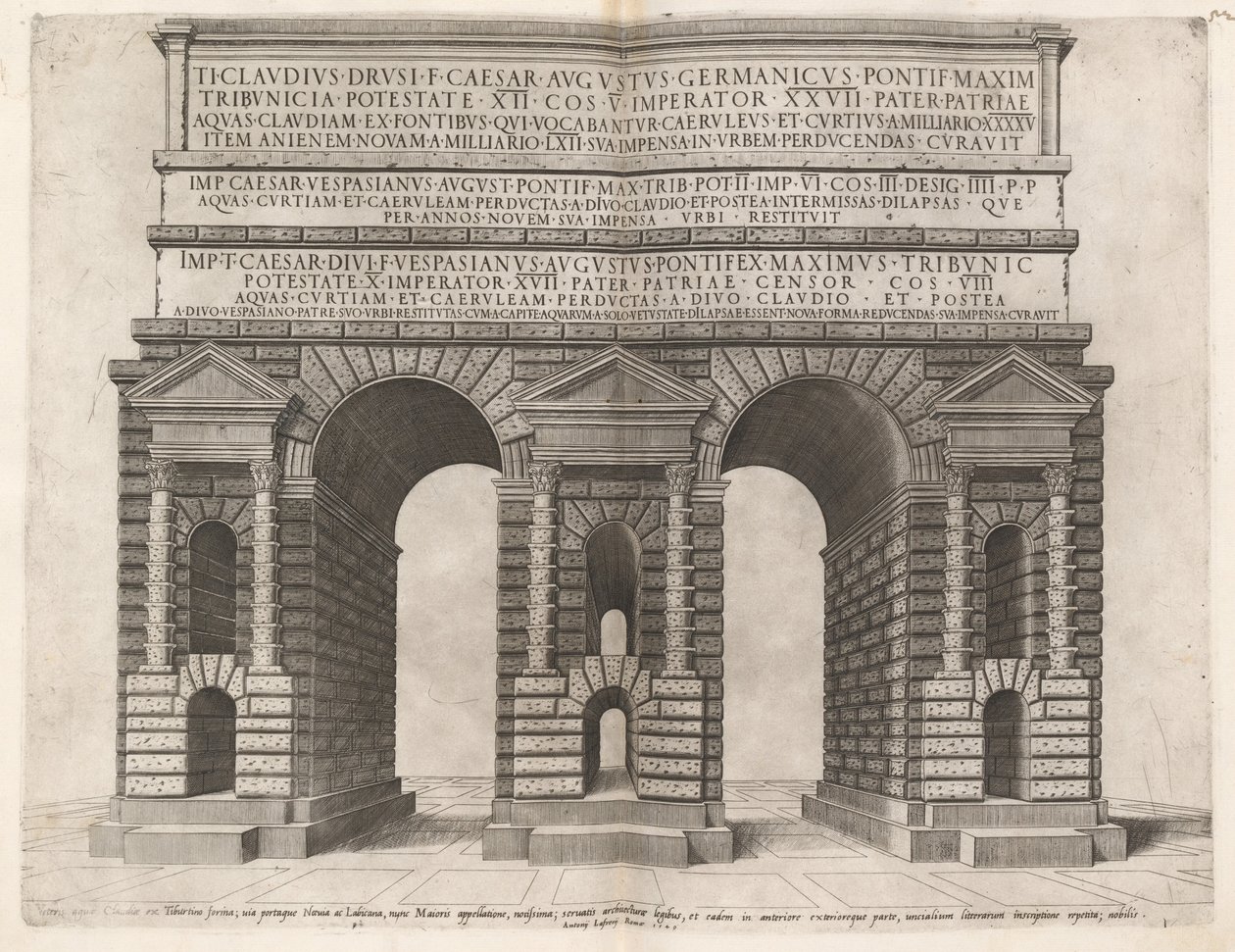 Arco do Aqueduto Claudian de Italian 16th Century