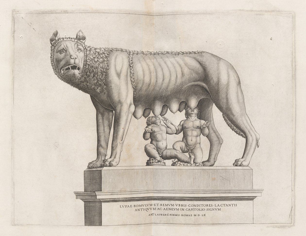 Lobo Capitolino com Rômulo e Remo de Italian 16th Century