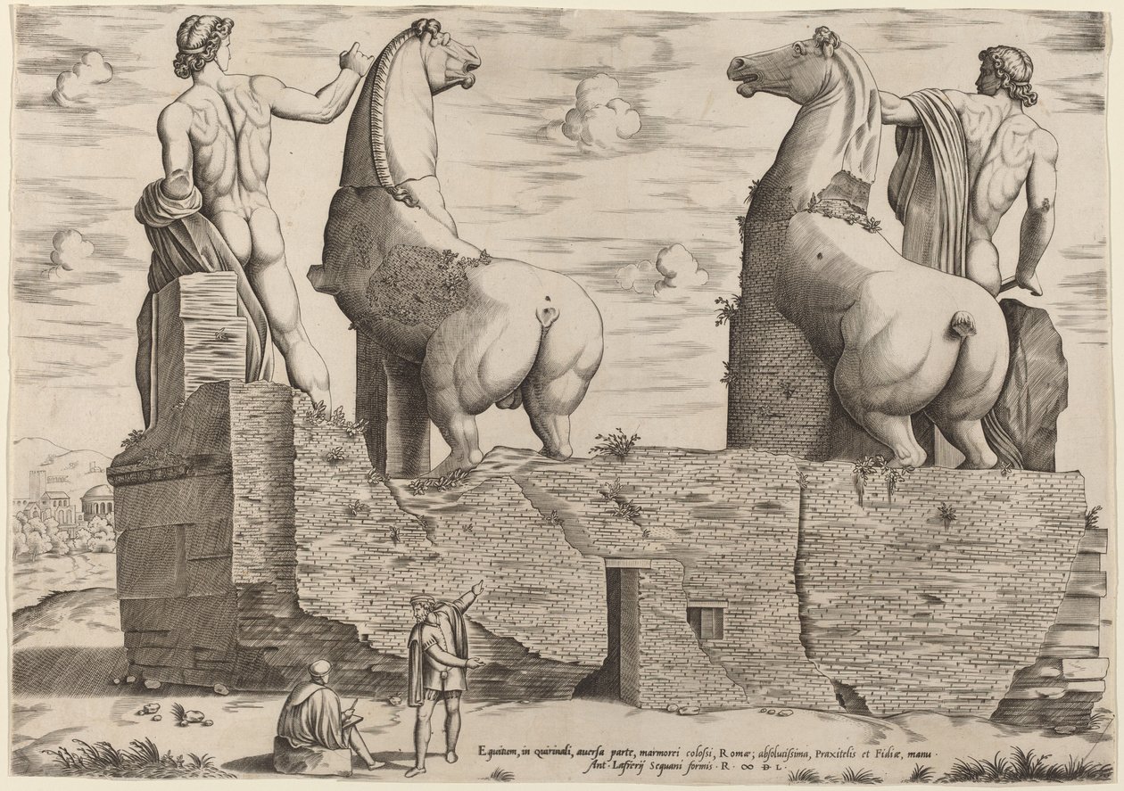 dos Cavaleiros, no Quirinal, no verso de Italian 16th Century