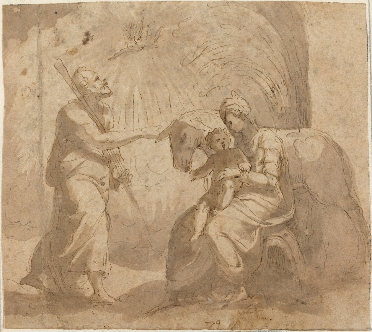 O descanso na fuga para o Egito de Italian 16th Century