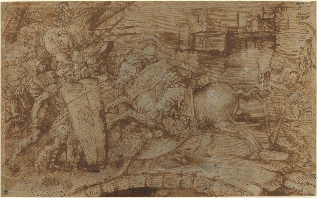Códigos Horácios Defendendo Roma de Italian 16th Century or Master of the Victoria and Albert Diableries