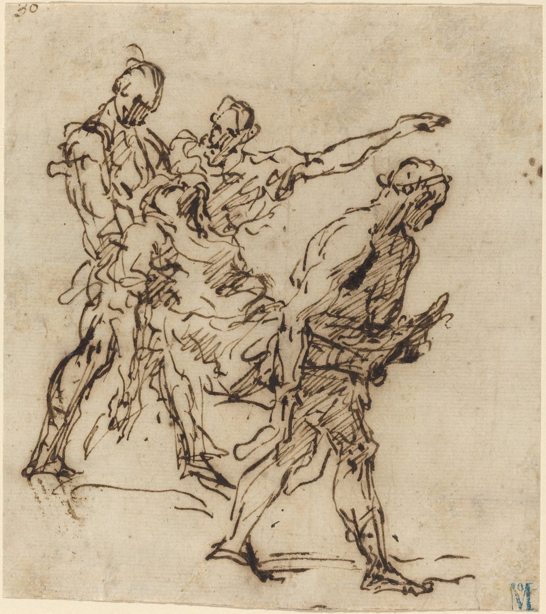 Figuras carregando um corpo de Italian 17th Century