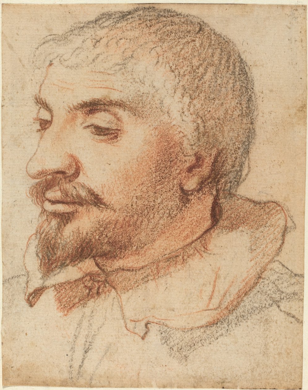 Cabeça de um homem de Italian 17th Century