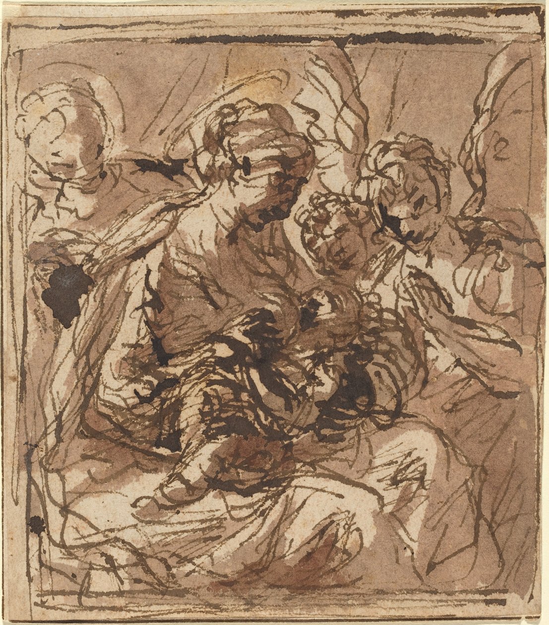 familia sagrada de Italian 17th Century