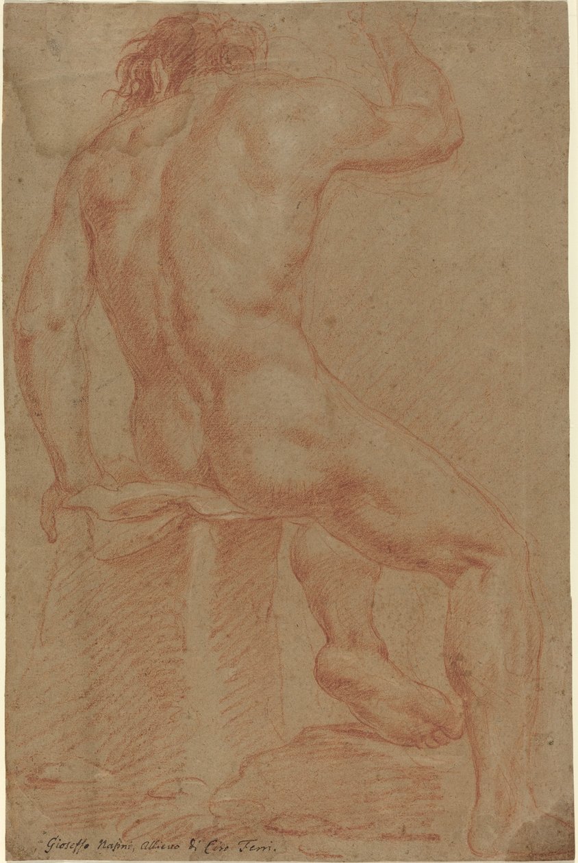Figura masculina nua [reto] de Italian 17th Century