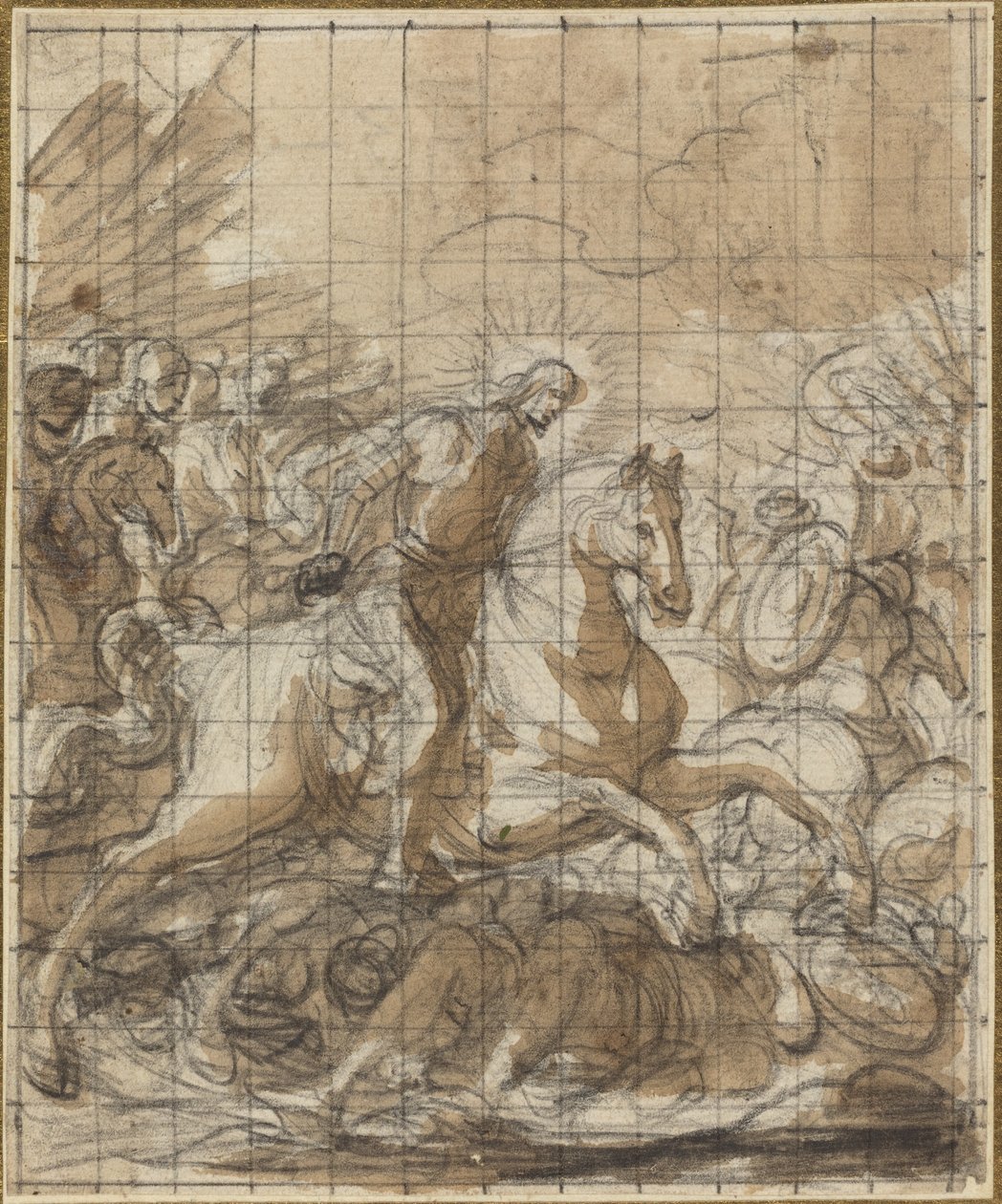 Saint James derrotando os infiéis de Italian 17th or 18th Century