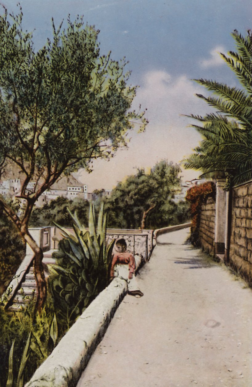 Capri: Via Tragara (litografia a cores) de Italian Photographer