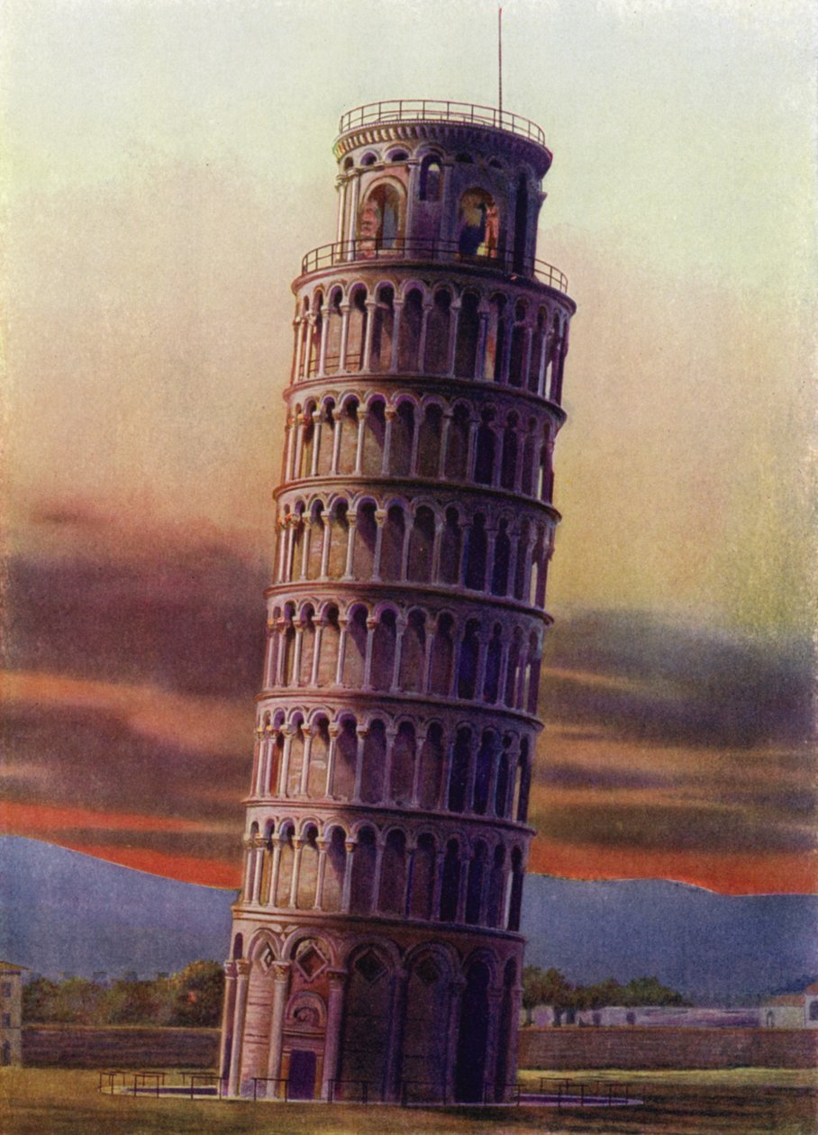 Torre inclinada de Pisa, Itália (fotografia a cores) de Italian Photographer
