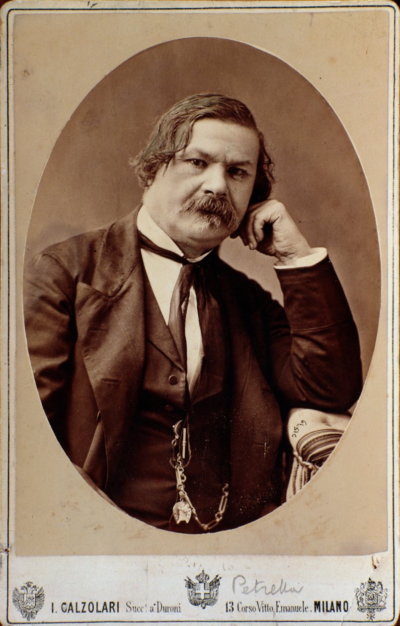 Retrato de Enrico (Errico) Petrella (1813-1877) compositor italiano de ópera de Italian Photographer