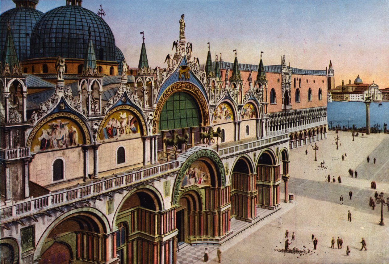 Venezia / Veneza: Fachada da Basílica vista da Torre dell