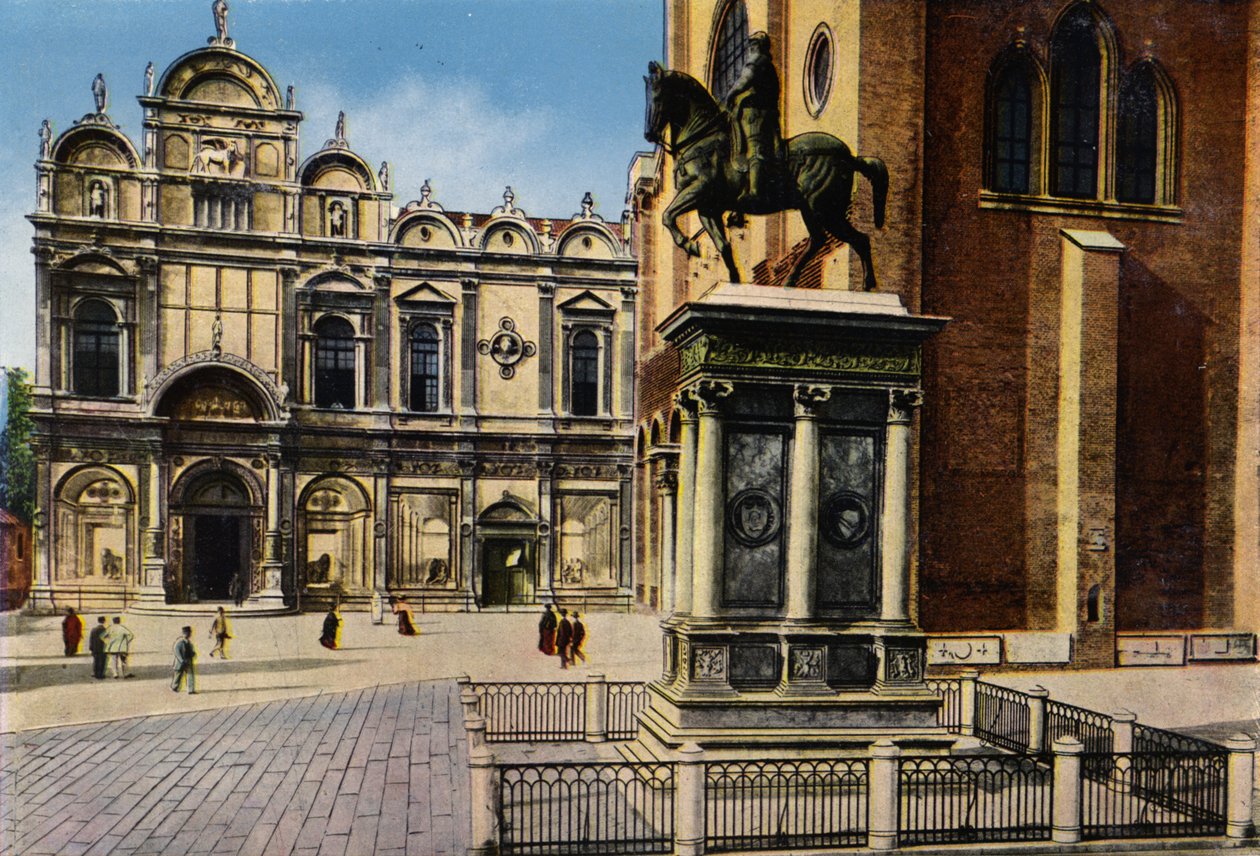 Veneza / Veneza: Monumento a B Colleoni (fotografia a cores) de Italian Photographer
