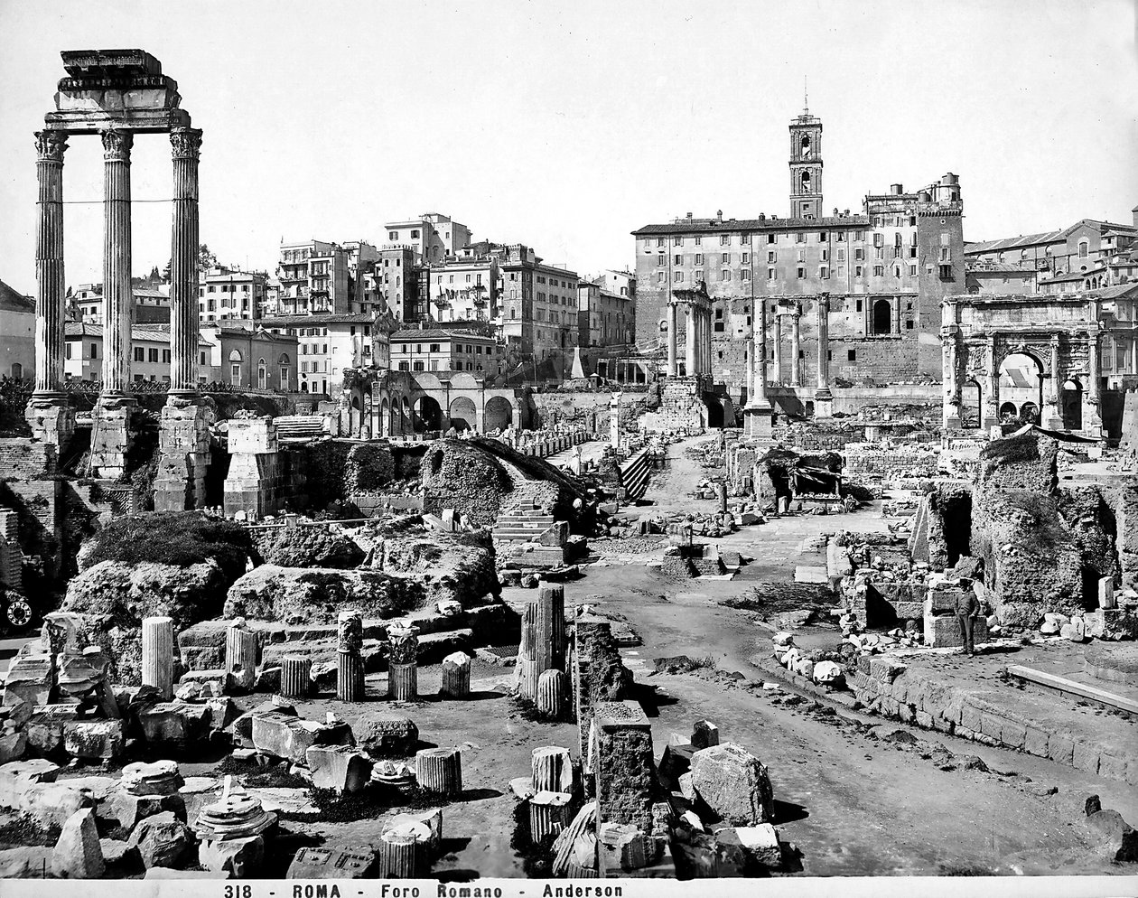 Vista do Fórum Romano, c.1890 de Italian Photographer