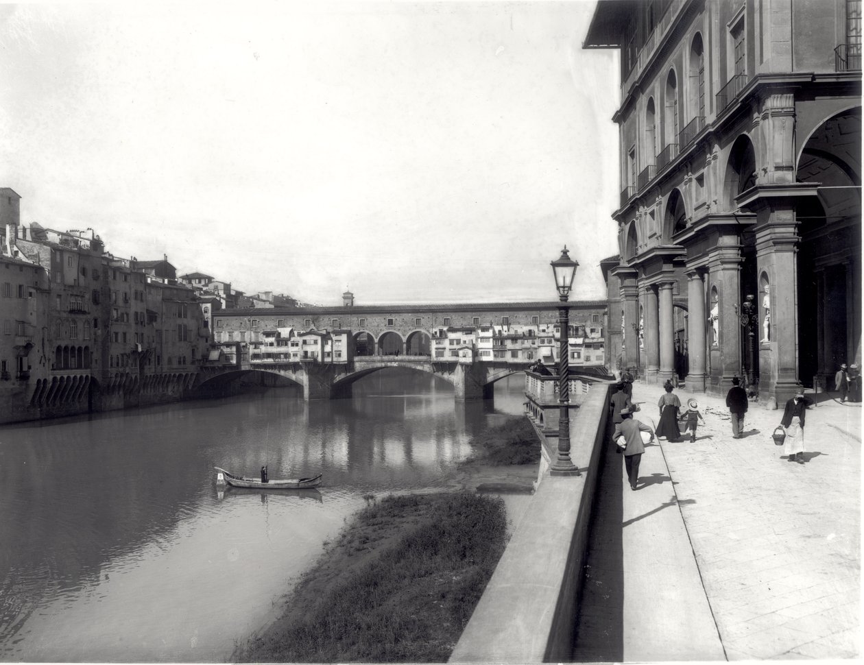 Ponte Vecchio e a fachada do Uffizi de Italian Photographer Italian Photographer