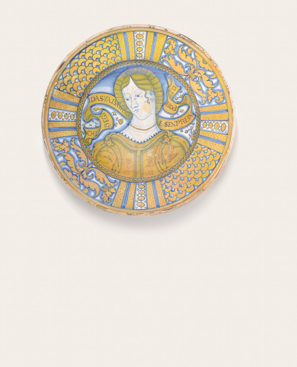 Carregador Deruta Gold-Luster Beautiful Woman, c.1500-30 de Italian School