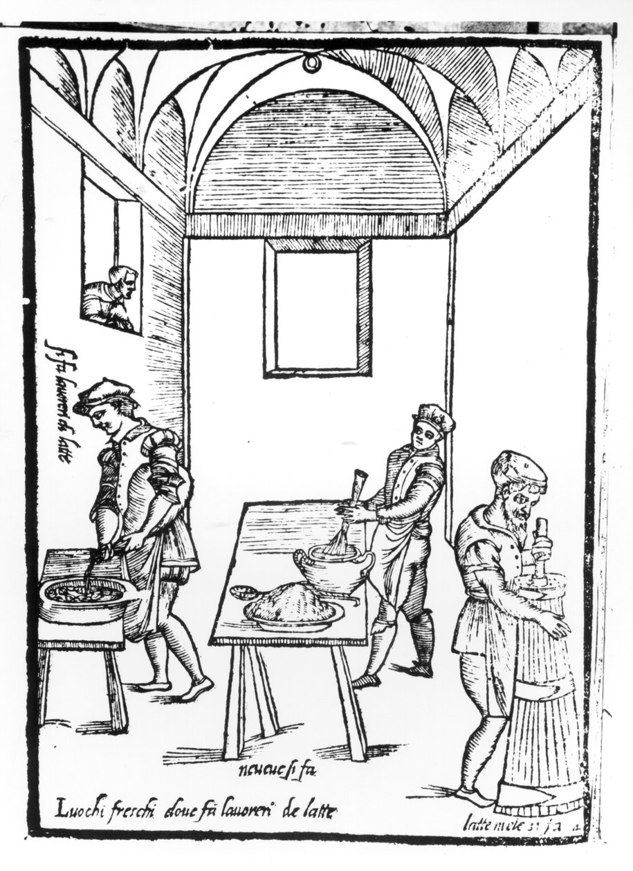 Uma cozinha medieval de Italian School
