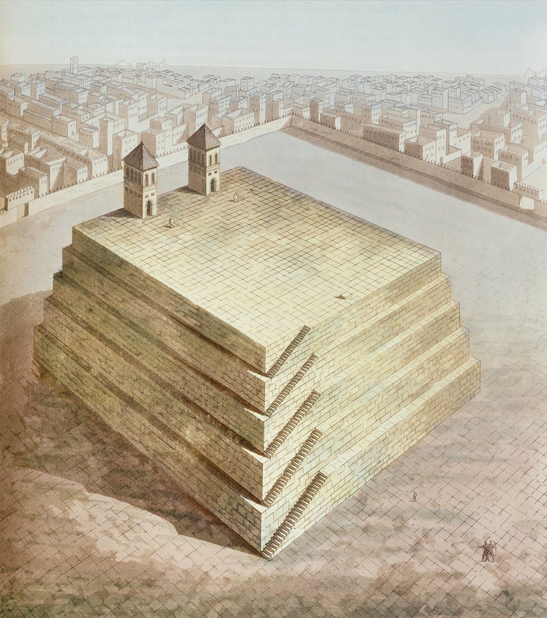 Um mexicano Teocalli, c.1820 de Italian School