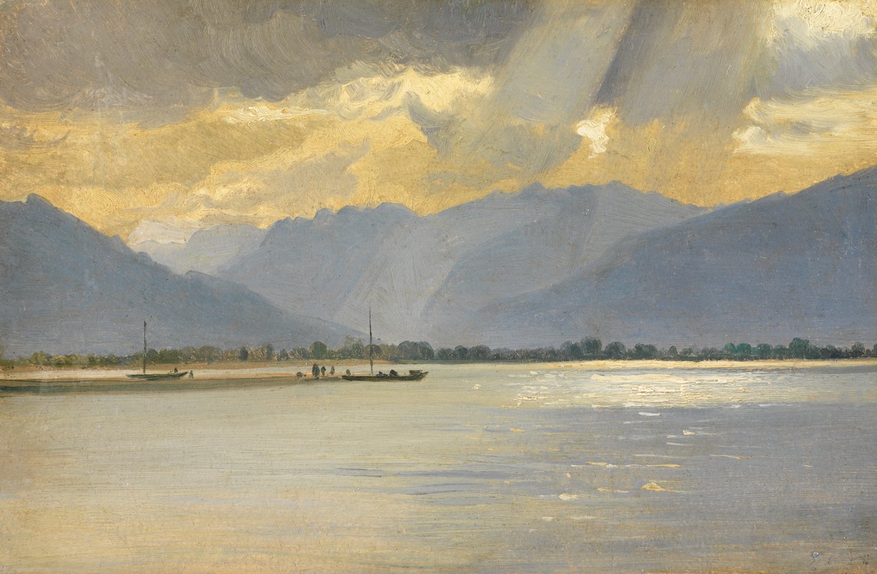 Uma paisagem montanhosa de Italian School
