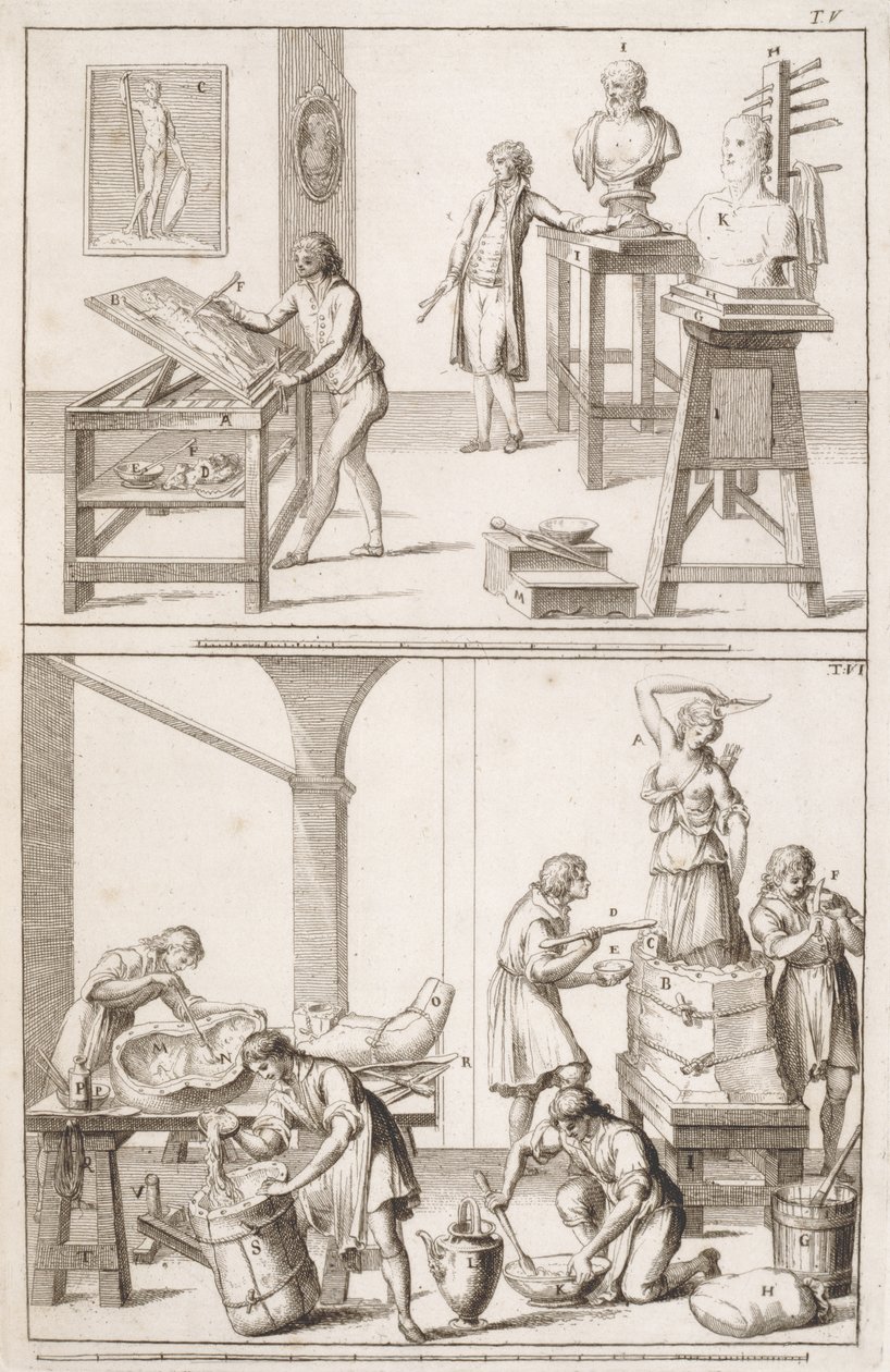 Um escultor Studio, c.1800 de Italian School