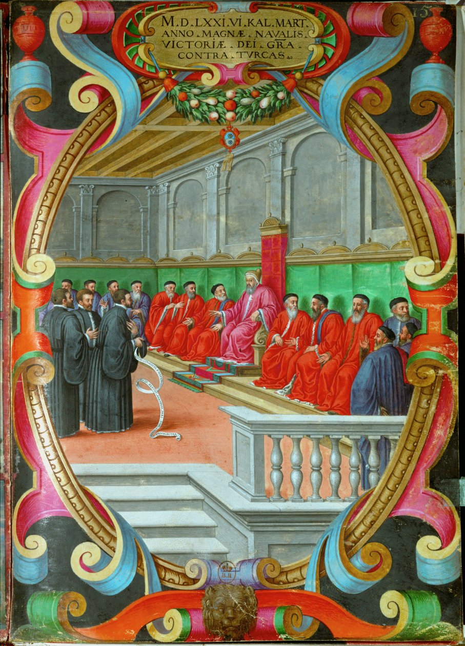 Reunião do Grande Conselho de Veneza, presidida pelo Doge Sebastiano Venier de Italian School