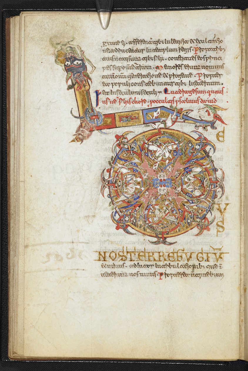 Acrescentar. 18859 fol.24v do Monte Cassino Psalter (vellum) de Italian School