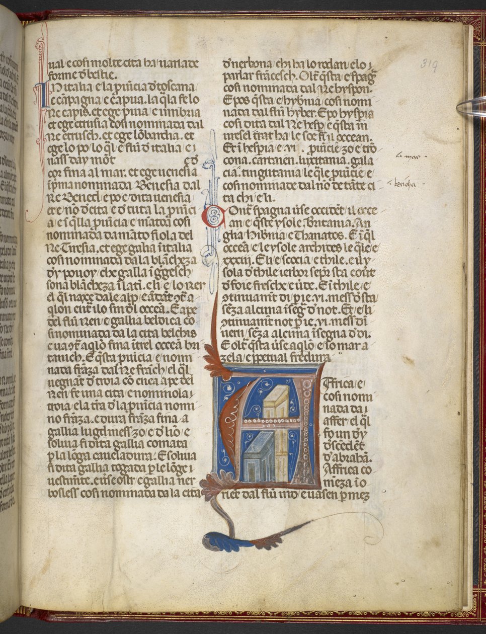 Adicionar MS 8785 Bartholomaeus Anglicus, De Proprietatibus rerum (Sobre as propriedades das coisas) c.1300-09 (tinta, cor e ouro sobre pergaminho) de Italian School