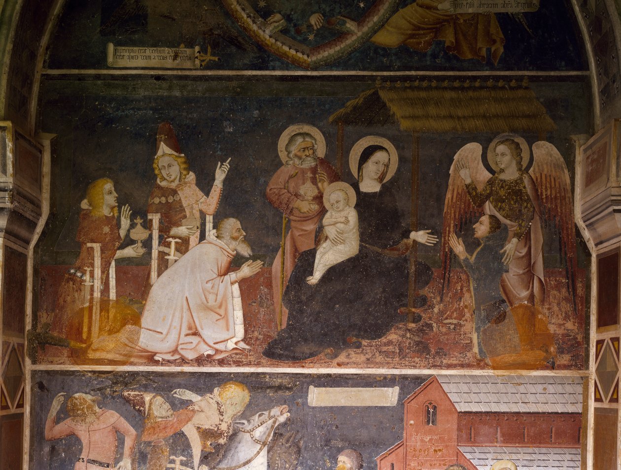 Adoração de Reis Magos (fresco) de Italian School