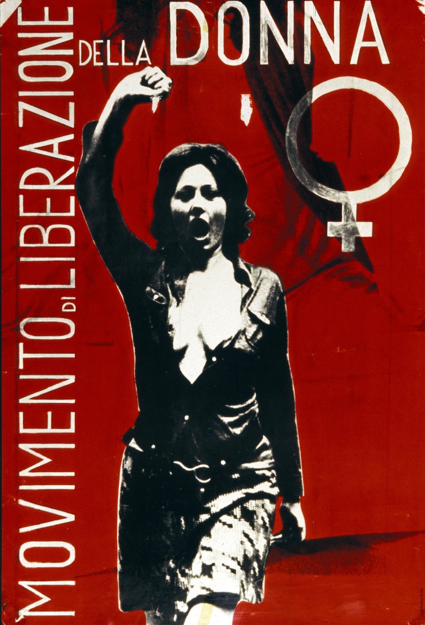 Cartaz italiano do movimento de libertação das mulheres. de Italian School