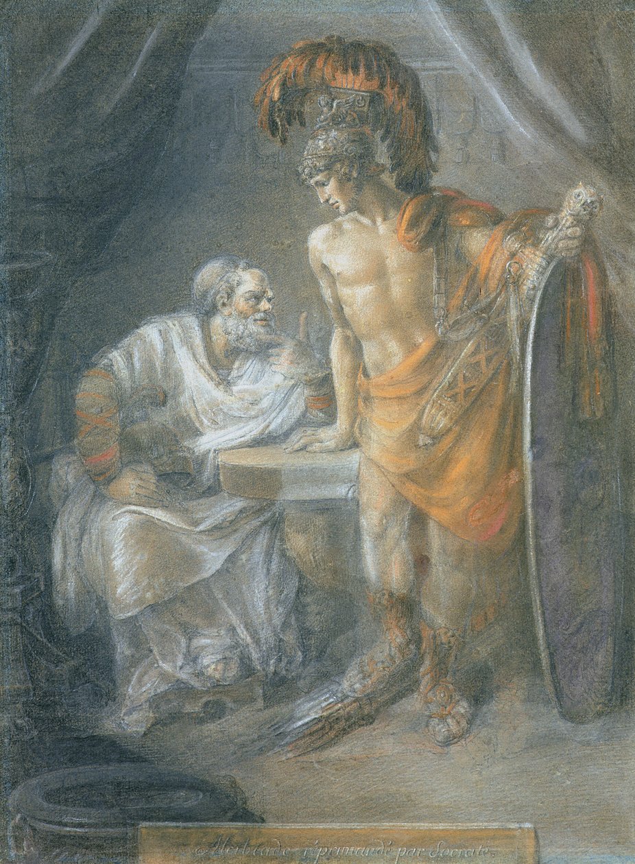 Alcibides Reprimanded por Sócrates, c.1780 de Italian School
