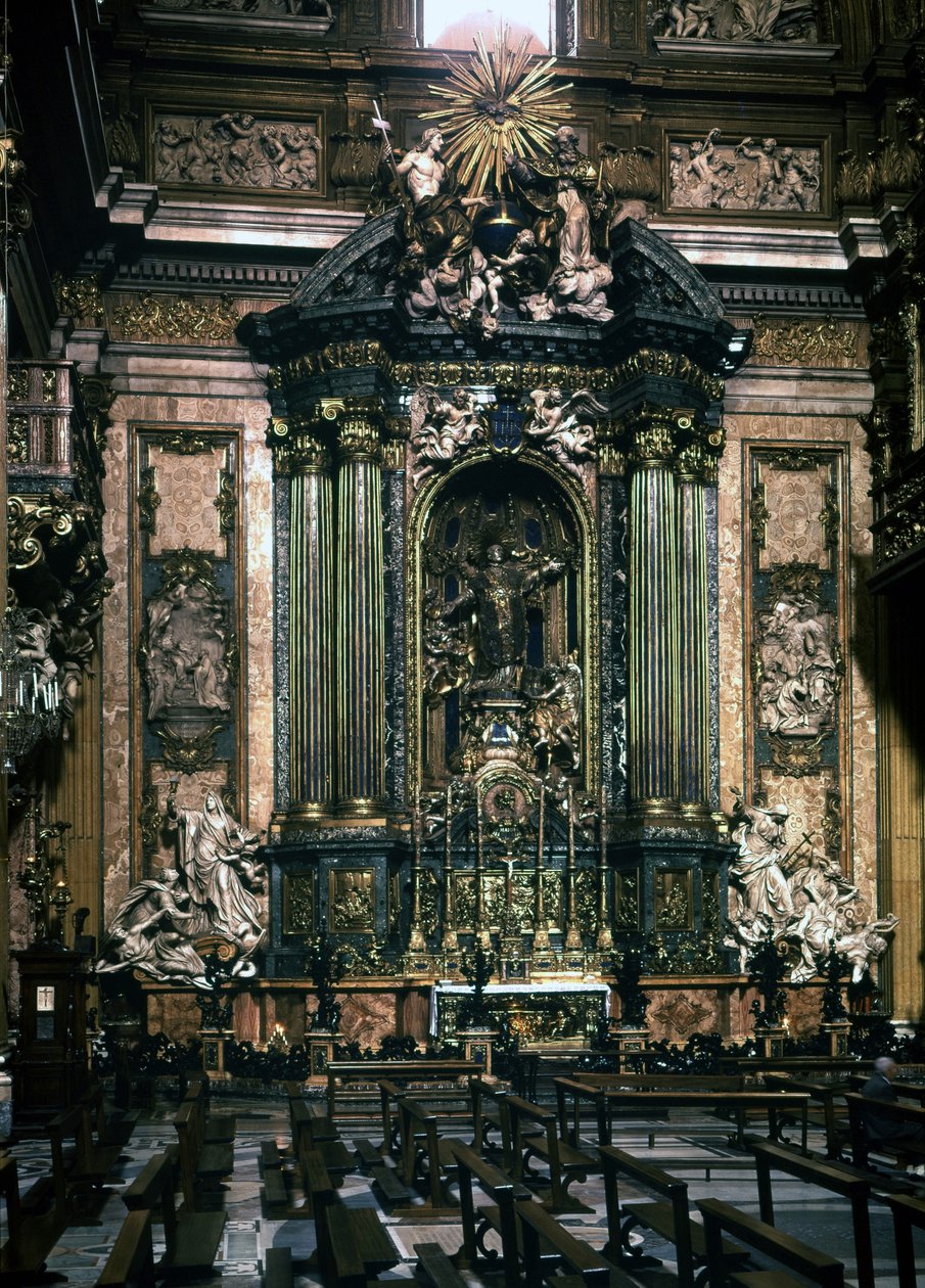 Altar de Santo Inácio na Igreja de Jesus em Roma (arte barroca). de Italian School