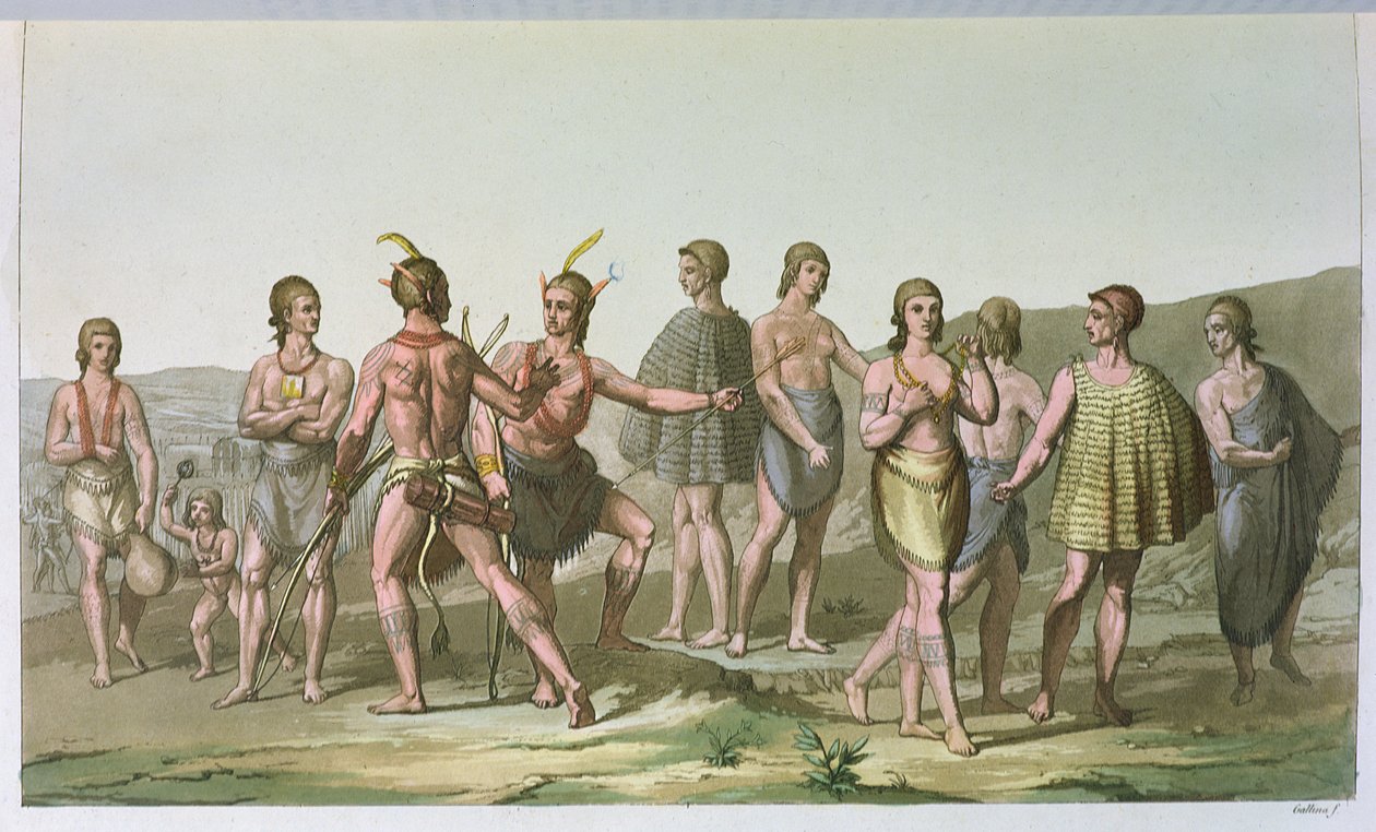 Índios americanos da Carolina do Sul, c.1820 de Italian School